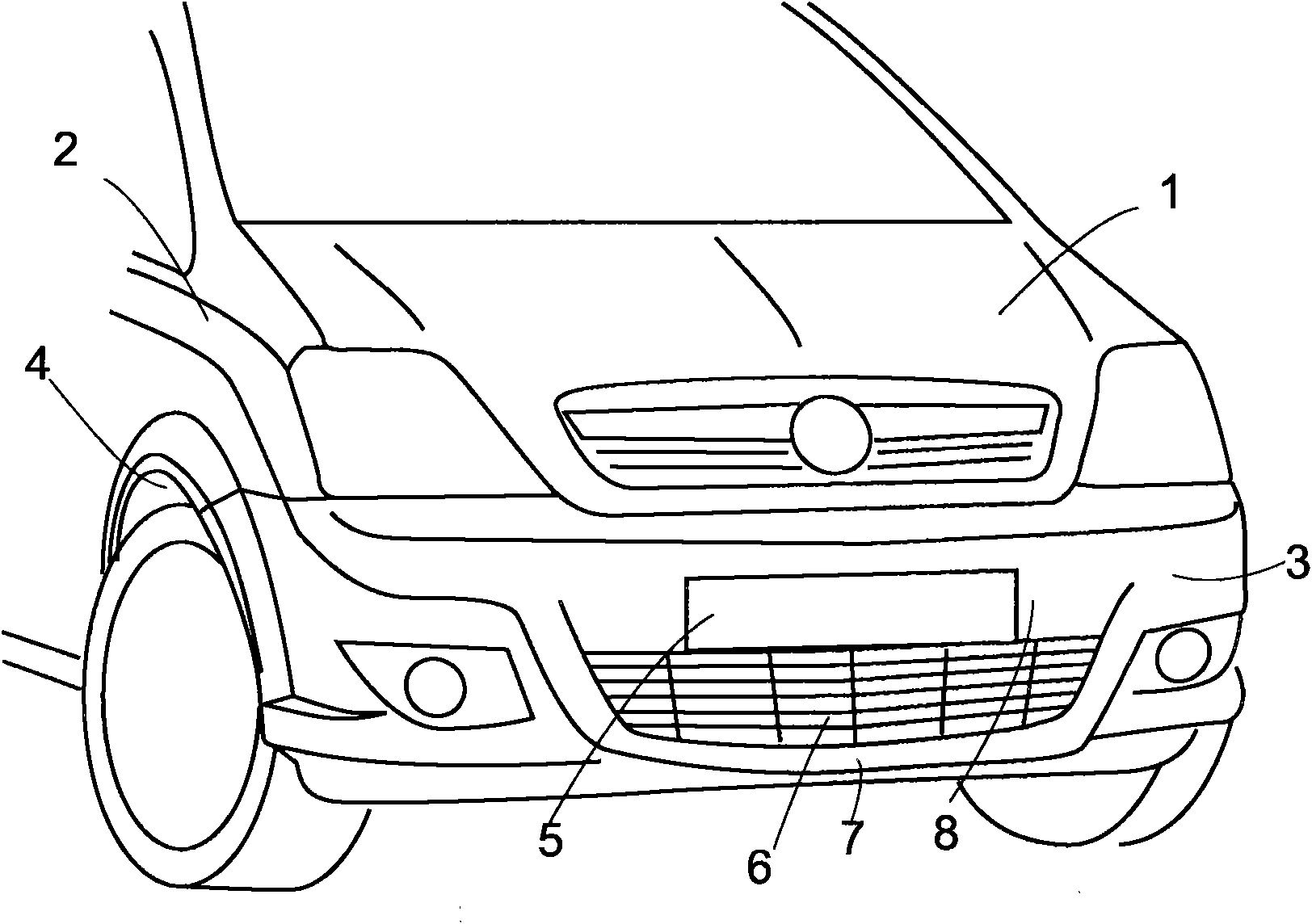 Front section for a motor vehicle body