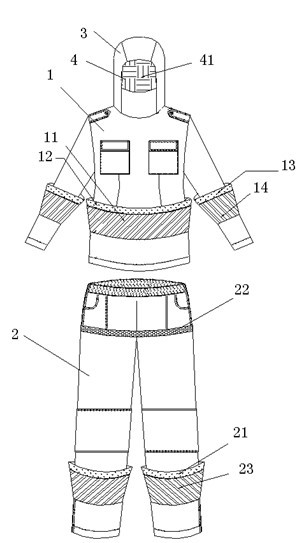 Split electromagnetic shielding protective clothing