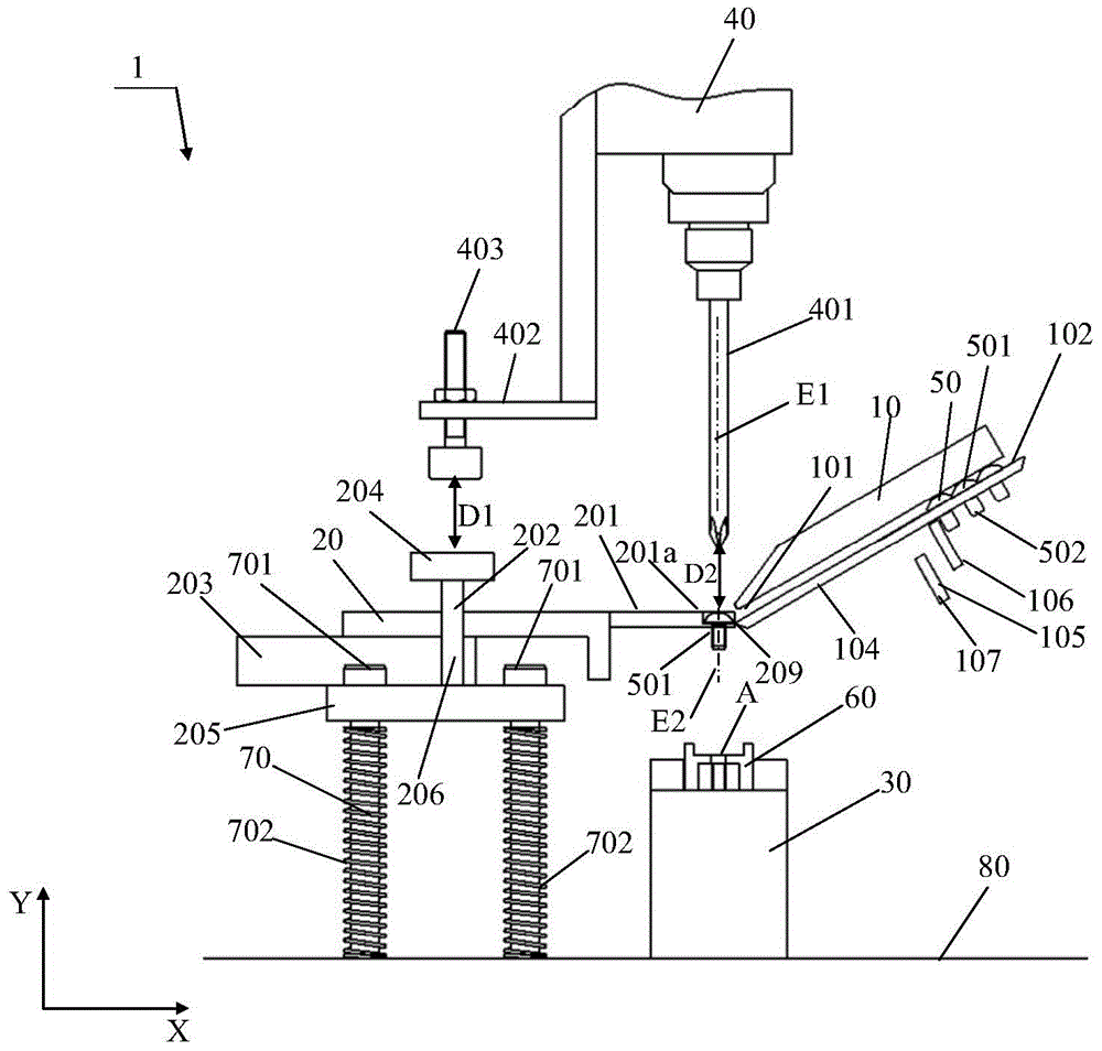 Automatic screw-in device for screws