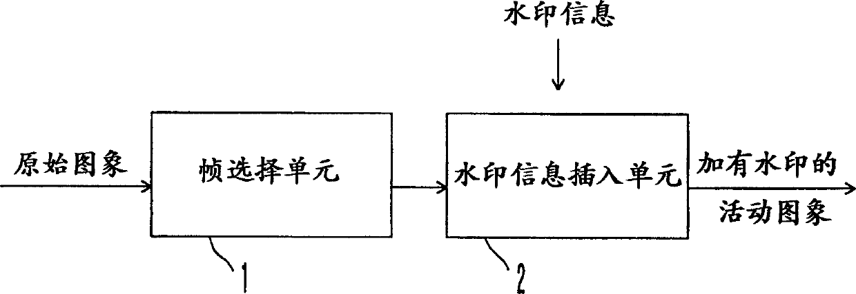 Movable image watermark insertion device and watermark insertion method