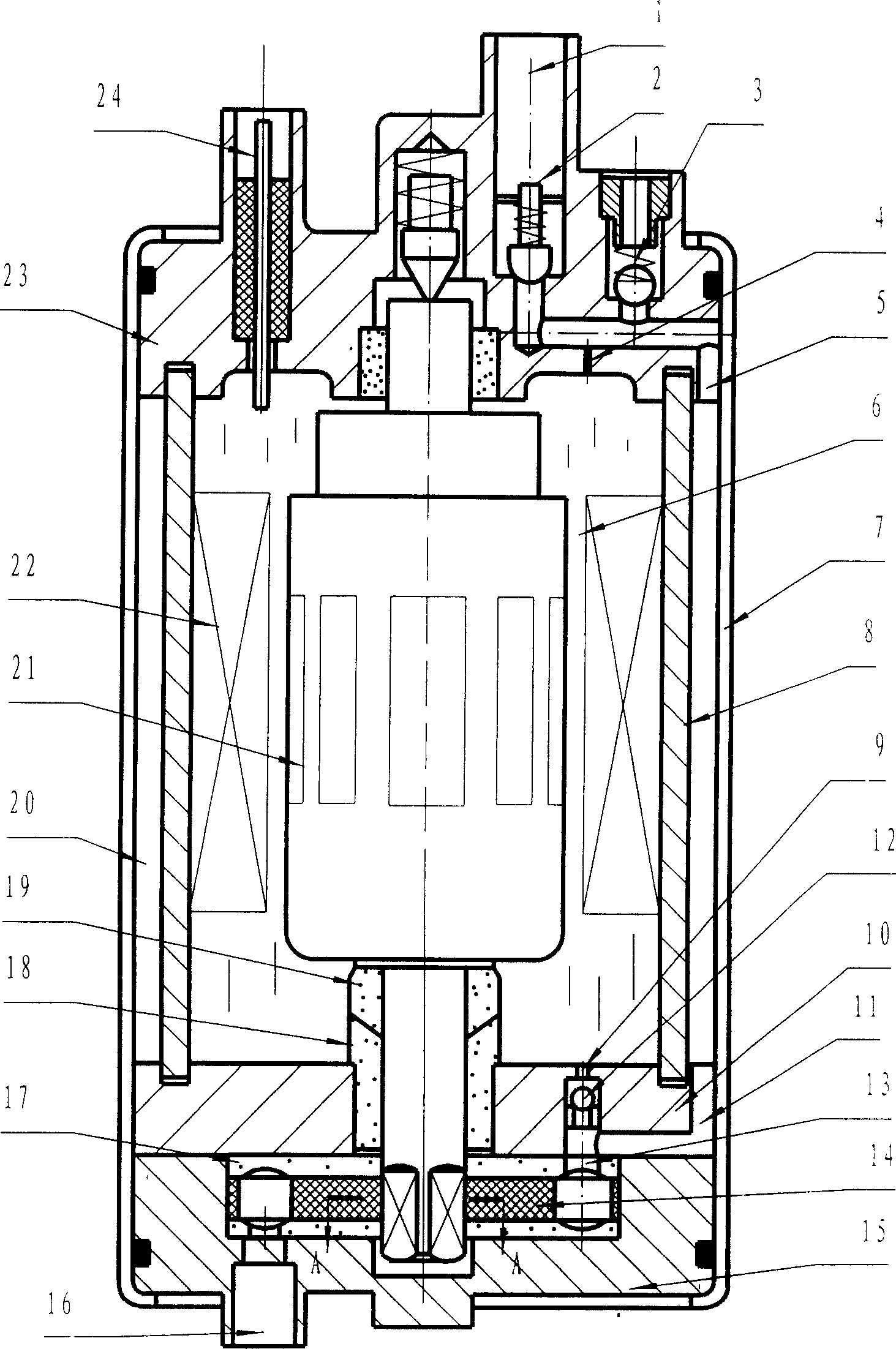 Electric fuel pump suitable for fuel containing alcohol