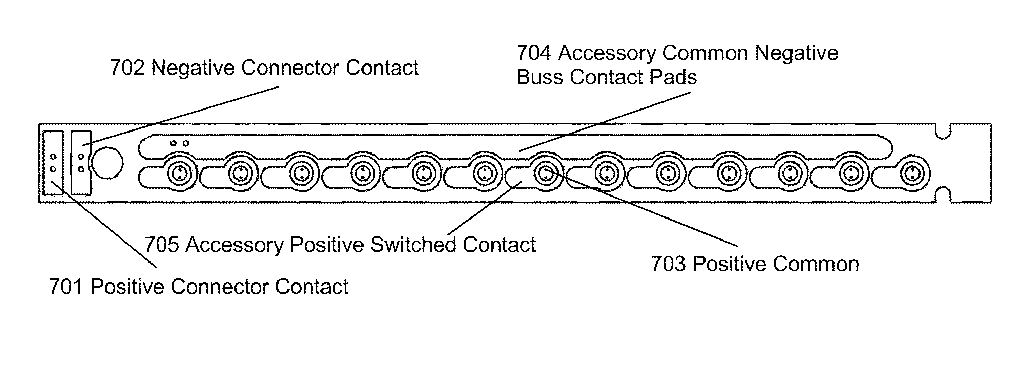 Rifle accessory rail, communication, and power transfer system-rail contacts
