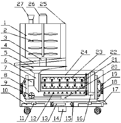 Dedusting kneading device for tea leaf processing