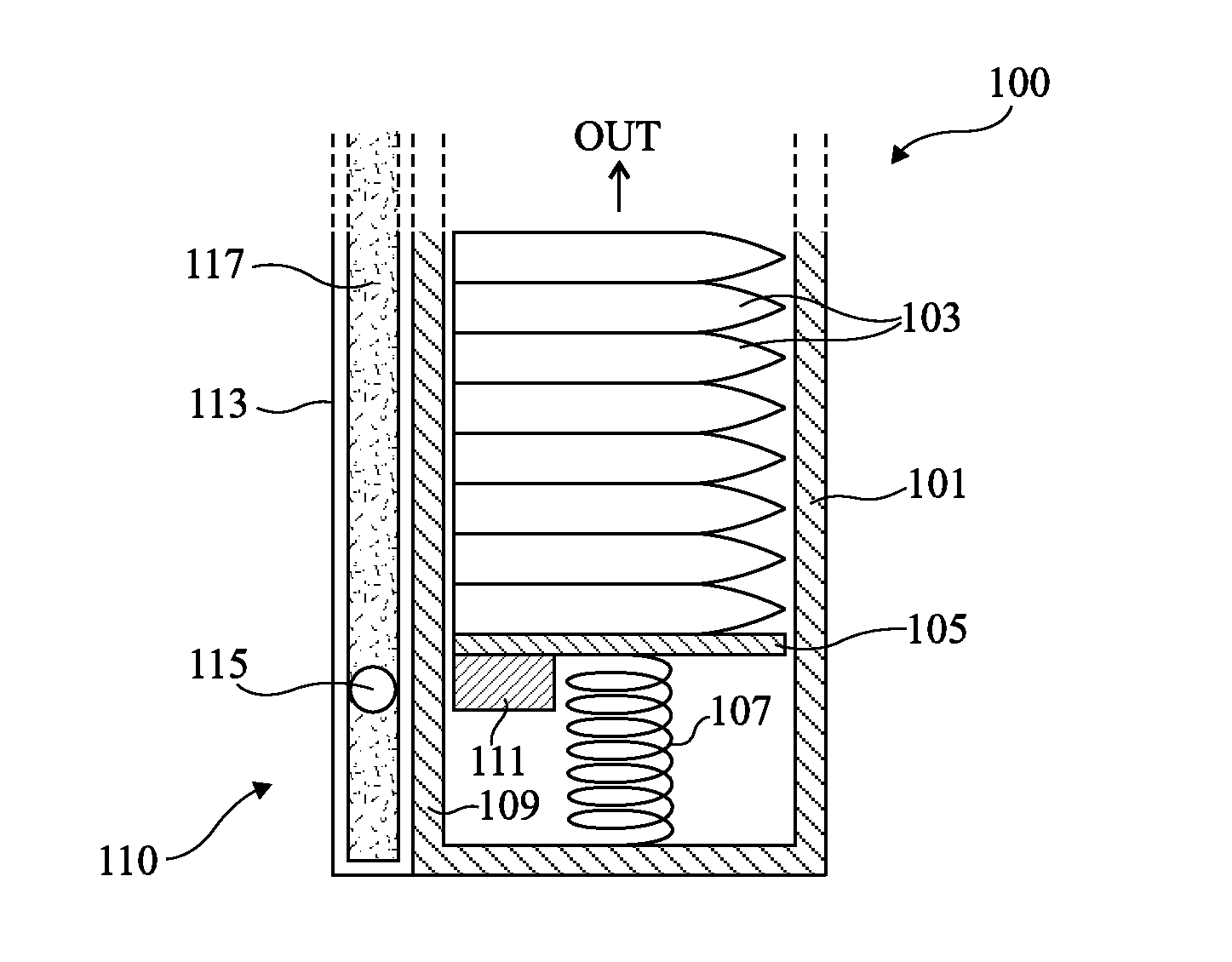 Device for indicating the filling level of a container