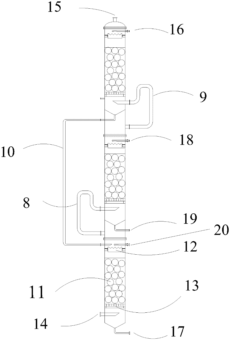 Method for recycling ethylene gas from tail gas and water alkaline washing tower thereof