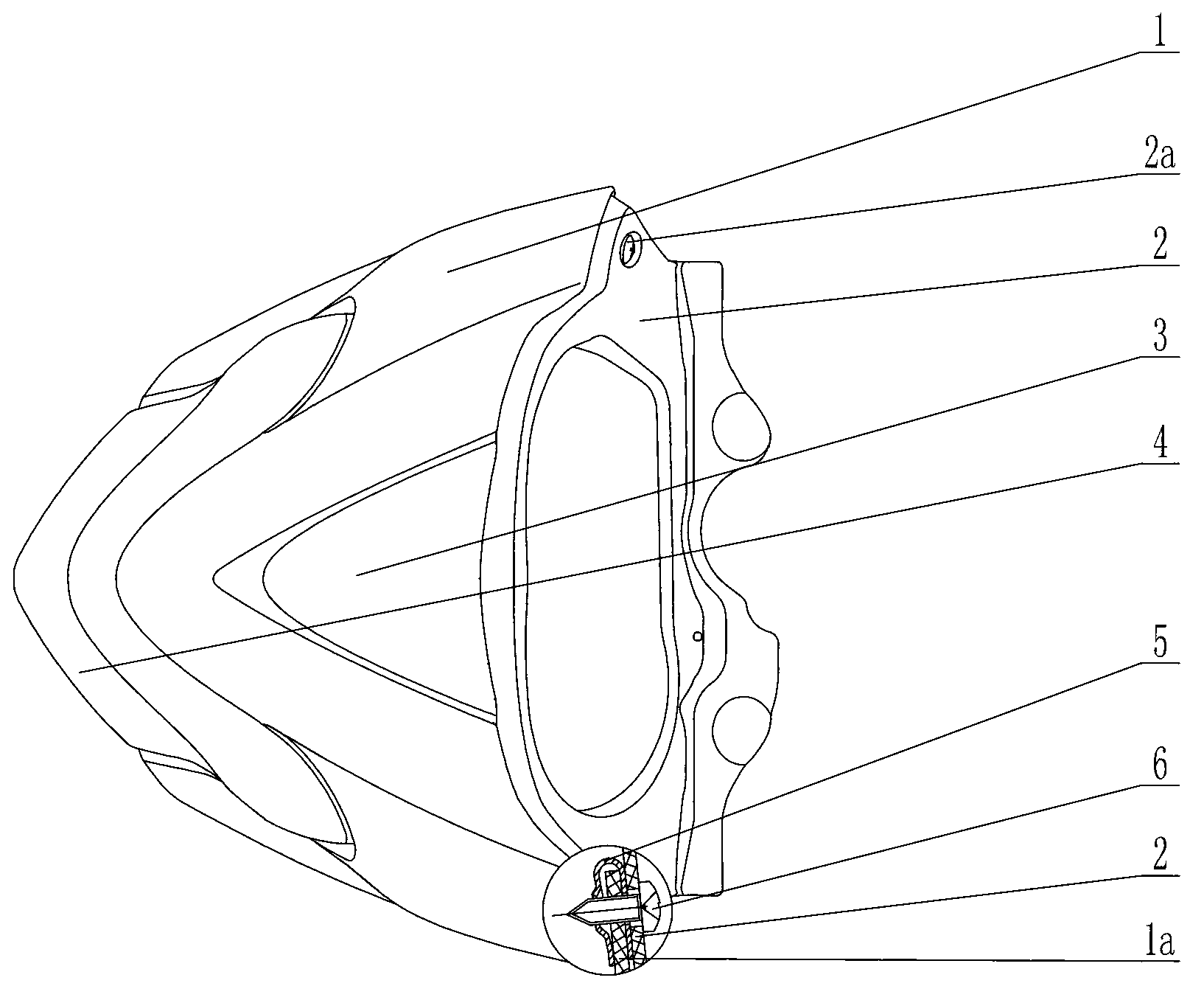 Installation structure of motorcycle head covering part