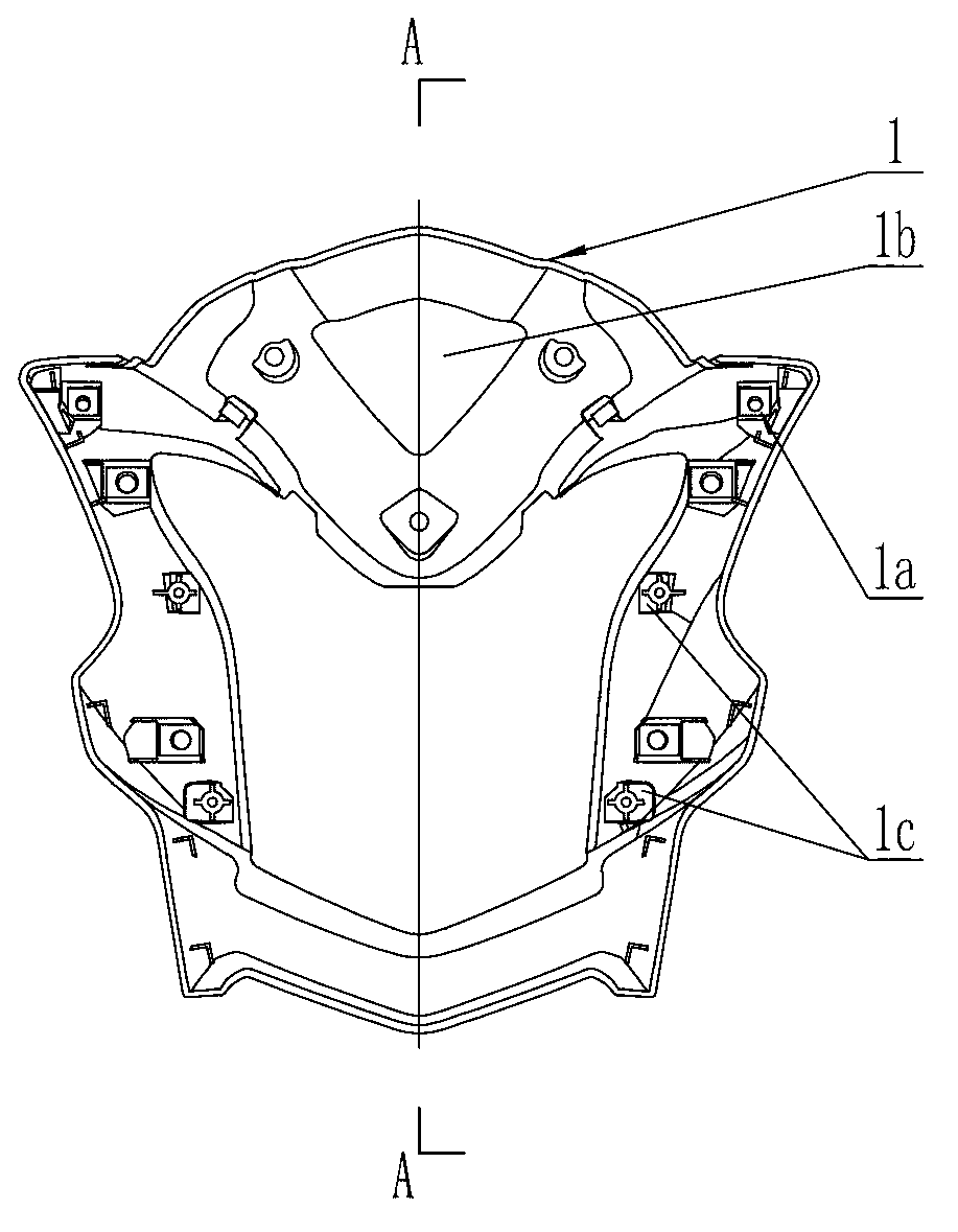 Installation structure of motorcycle head covering part