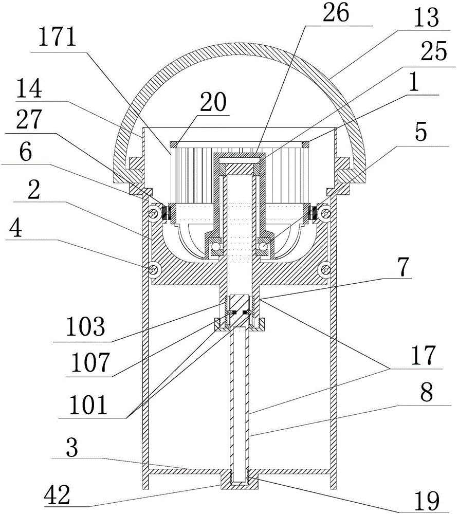 Mop jet-flow-cleaning dryer with rotary sliders, moving pins and self-locking lifting side-pinned cylinder