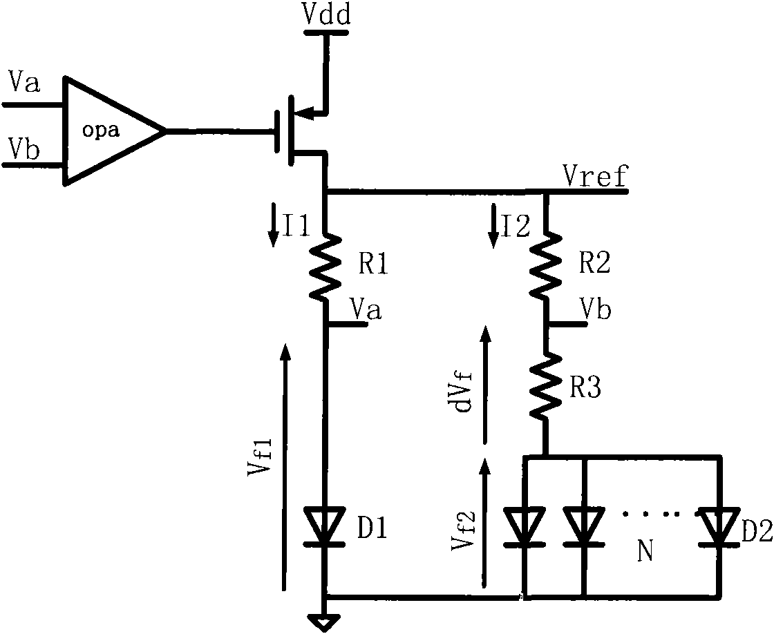 Bandgap reference circuit employing current subtraction technology