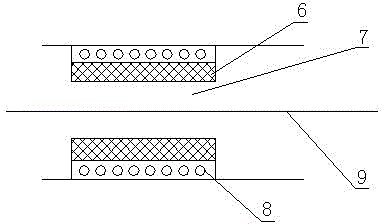 Railway through earth line as well as preparation device and preparation method thereof
