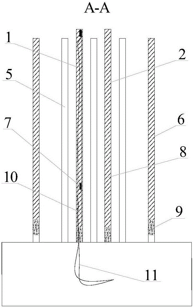Dual-area slotting blast hole arrangement structure and blasting sinking method applied to structure