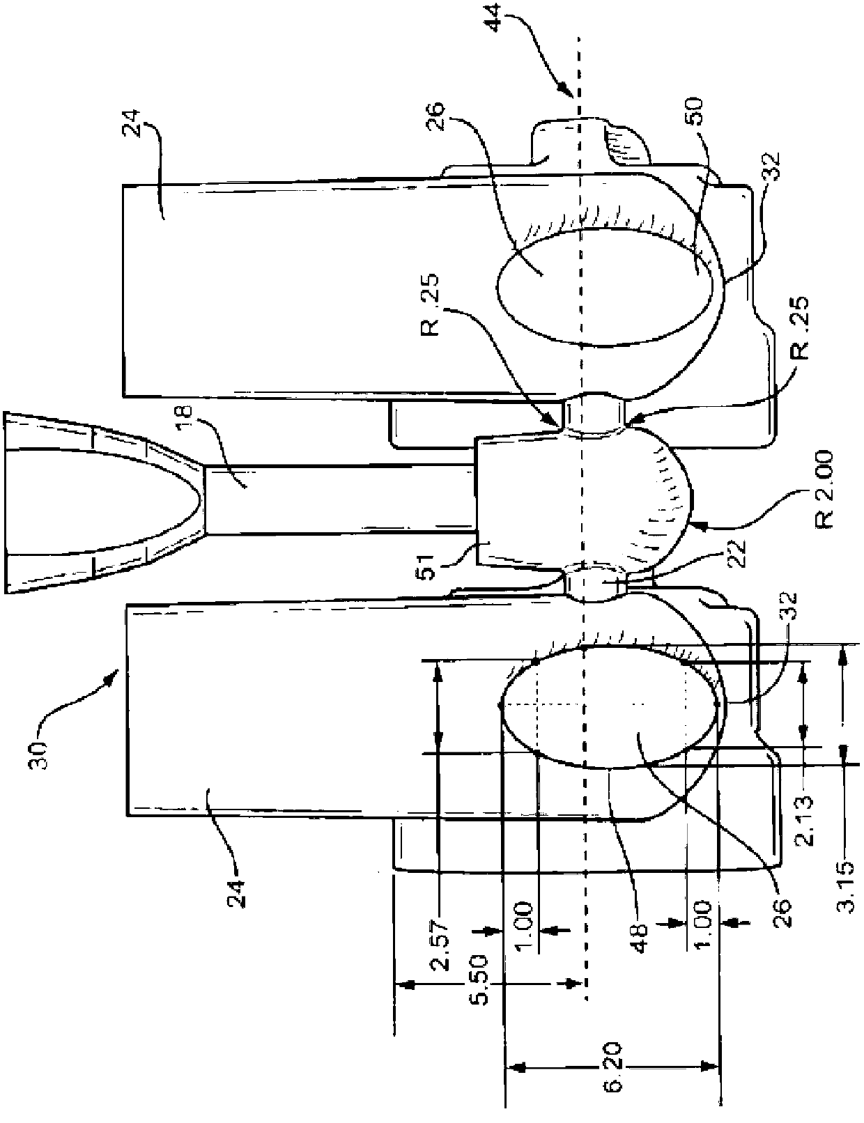 Rigging system for casting railcar coupler parts
