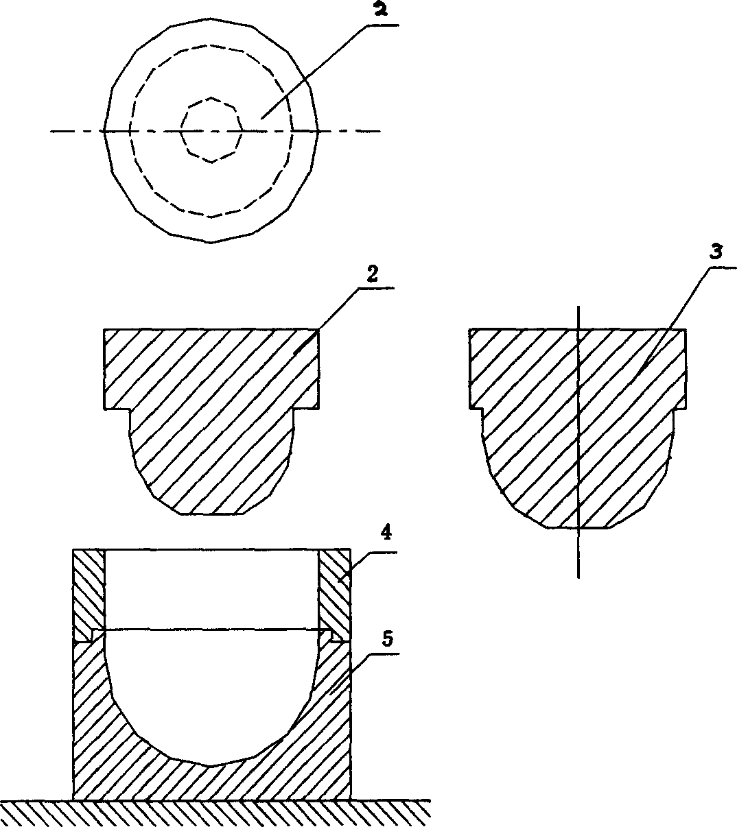 Die pressing and forming method for polytetrafluoroethylene thin wall crustose products flexible die