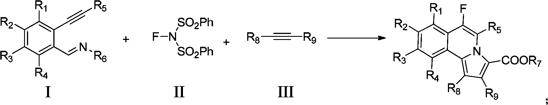 Fluorinated isoquinoline [a] pyrrole compounds and preparation method thereof