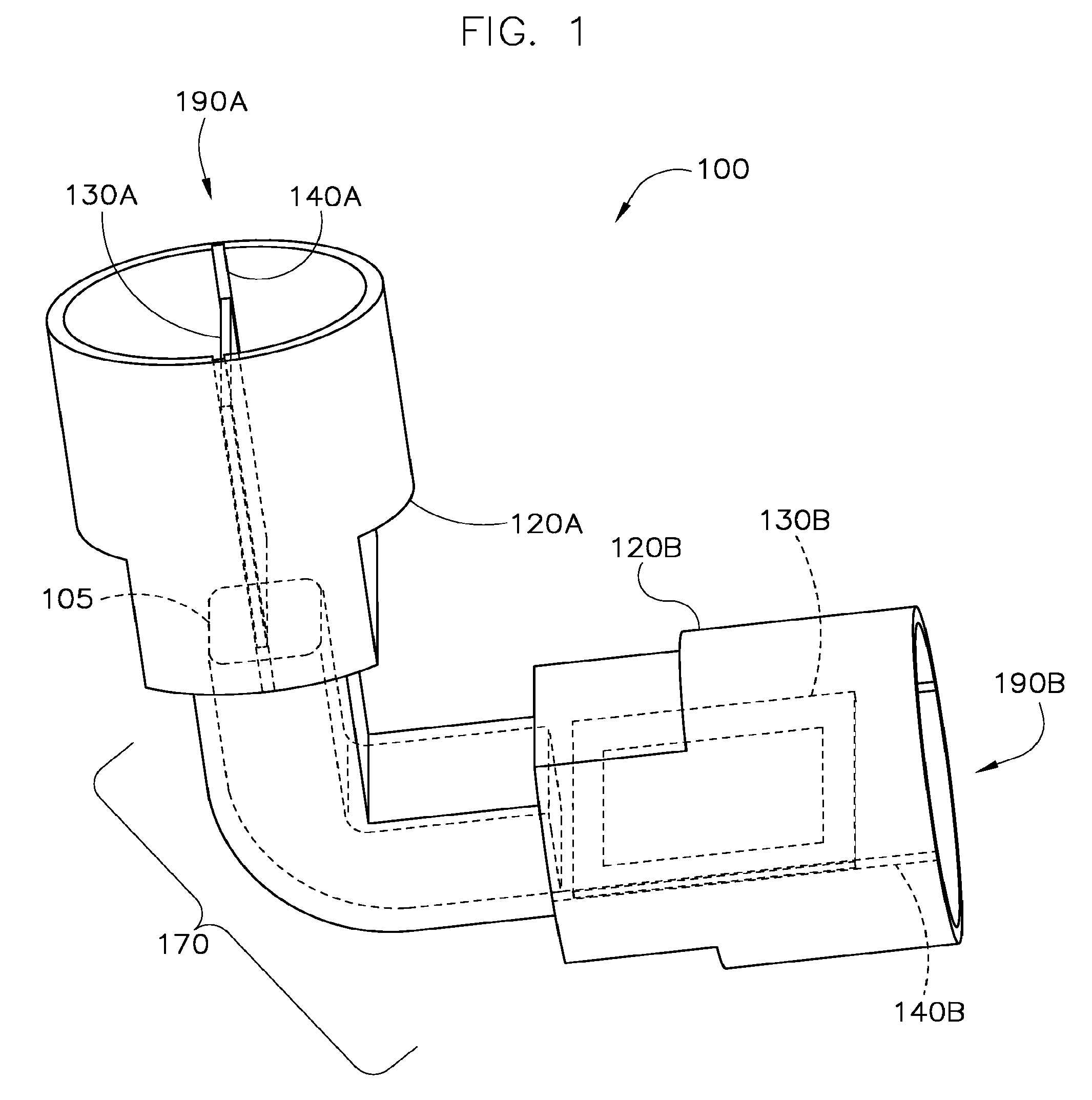 Circular to rectangular waveguide converter including a bend section and mode suppressor