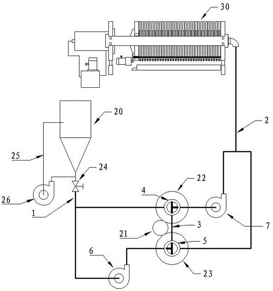 Pump cycle blockage prevention device for efficiently pressing and filtering basic magnesium carbonate