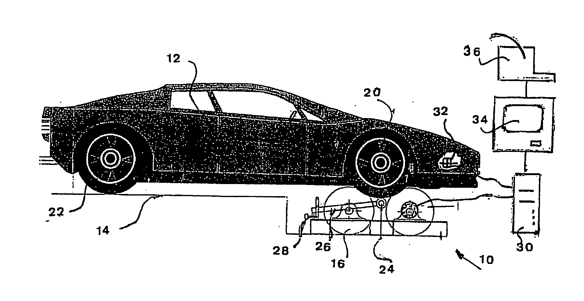 Apparatus and method for testing the performance of a vehicle