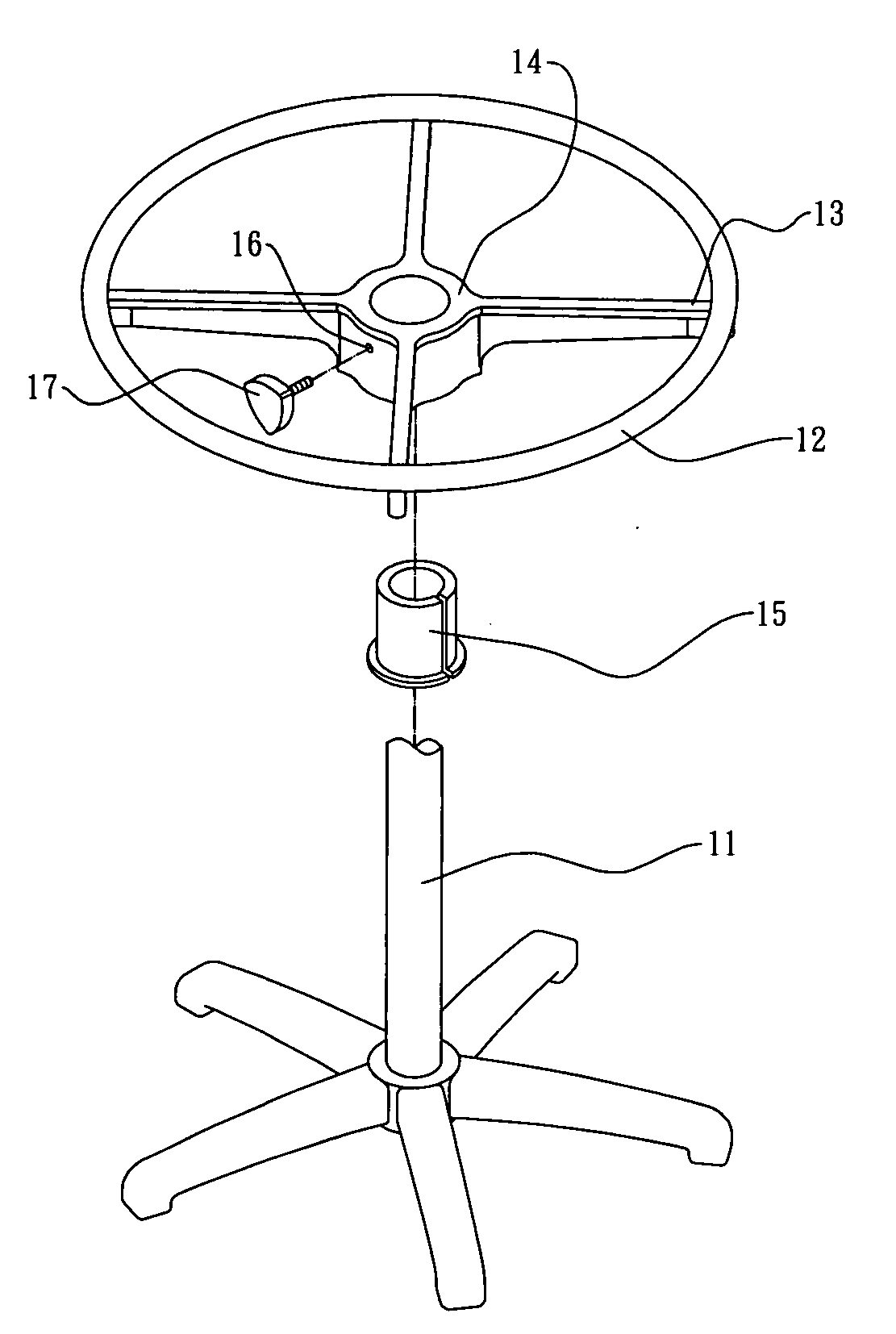 Height adjuctable pedal ring mechanism for bar stool