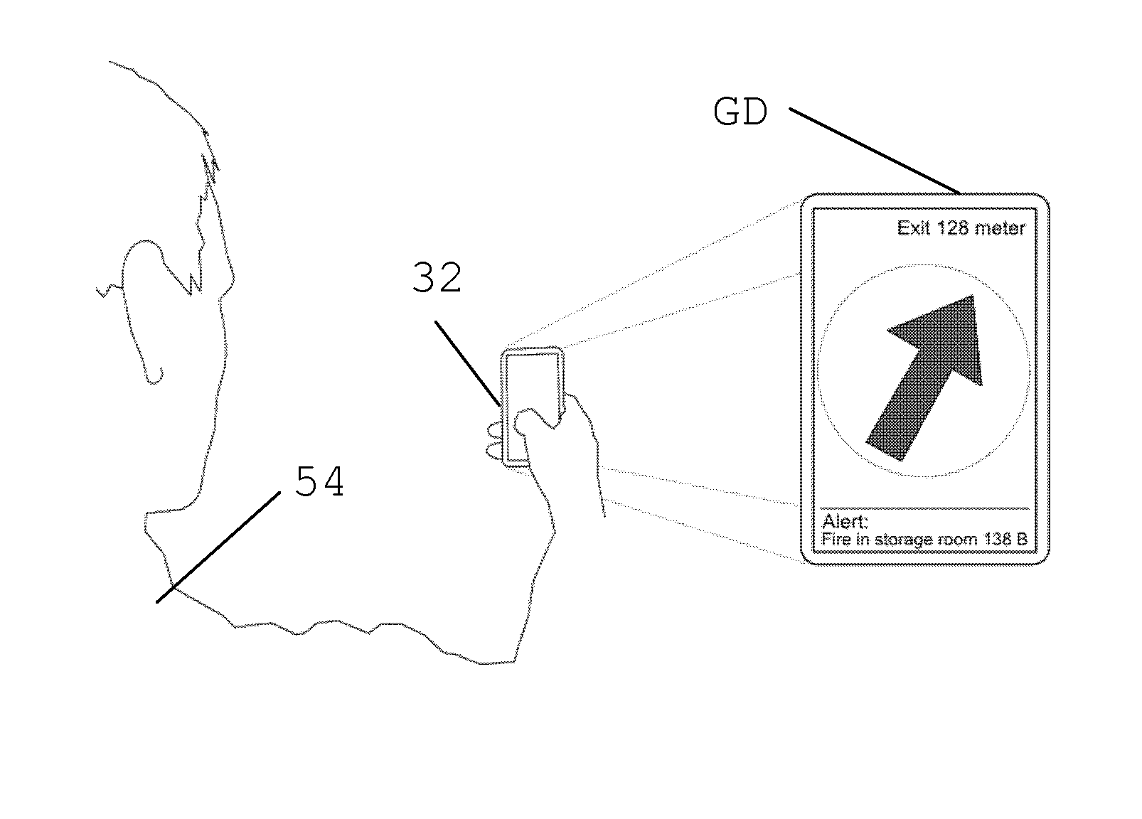 Guiding a user to safety from the premises of an industrial plant