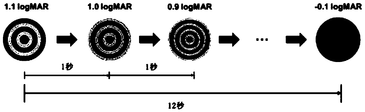 Visual acuity detection method based on motion visual evoked potential