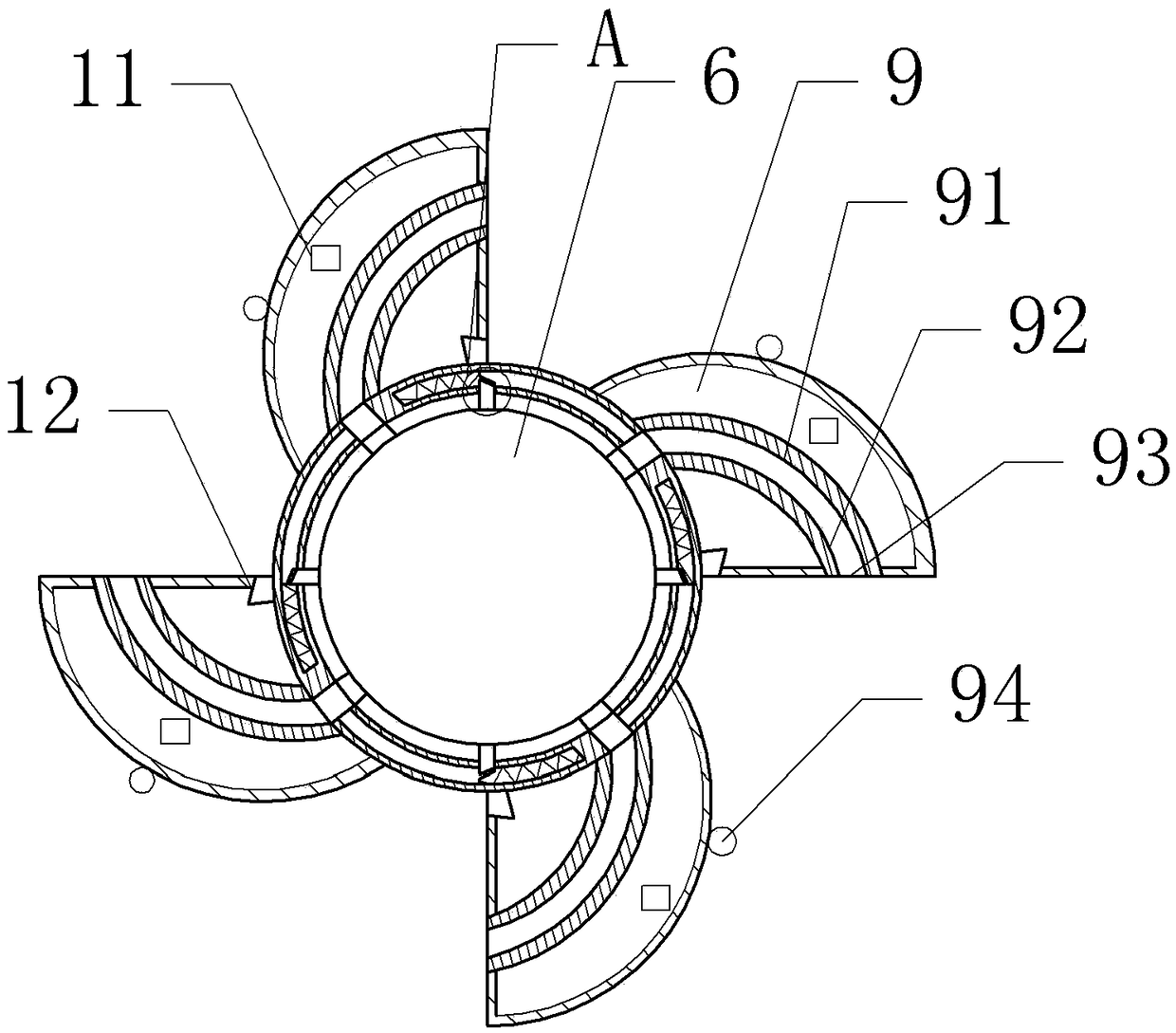 Device for detecting gas particles