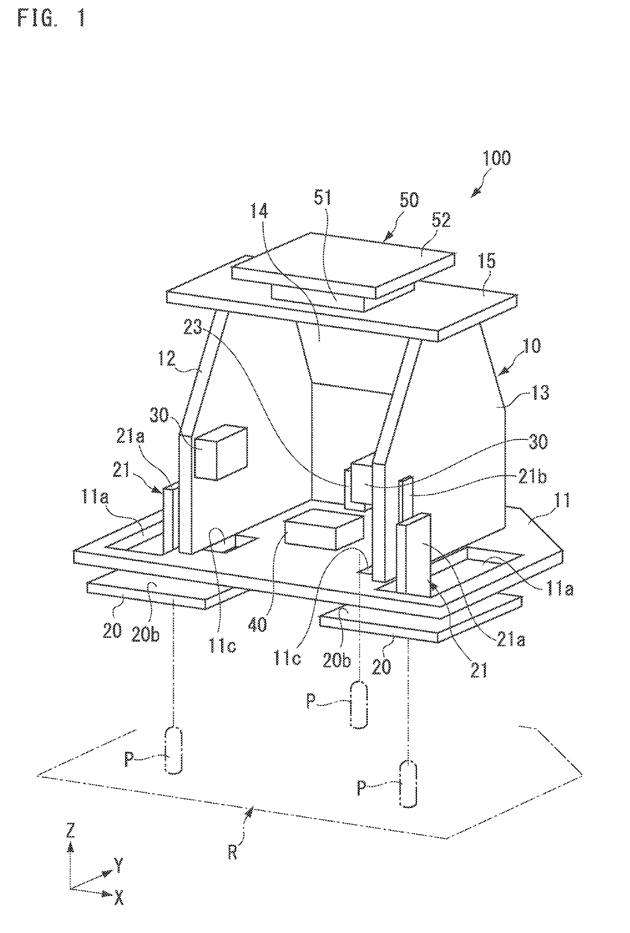 Teaching apparatus, transport system, and method for measuring positioning pins