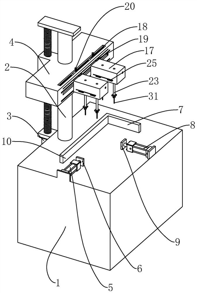 Drilling device of inching valve body for forklift and production process of micro valve body for forklift