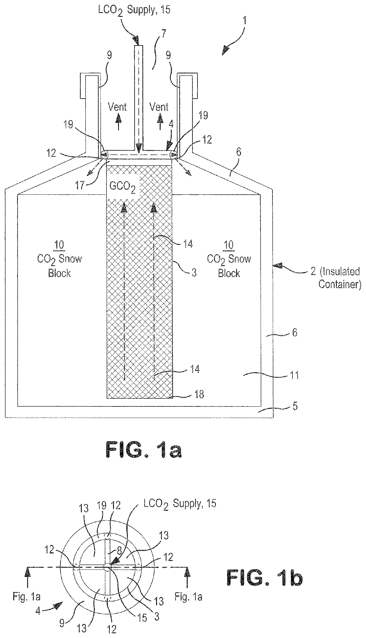 Transportable container, charger system, method and kit for generation of carbon dioxide snow block in-situ within the transportable container for preservation of items stored therewithin