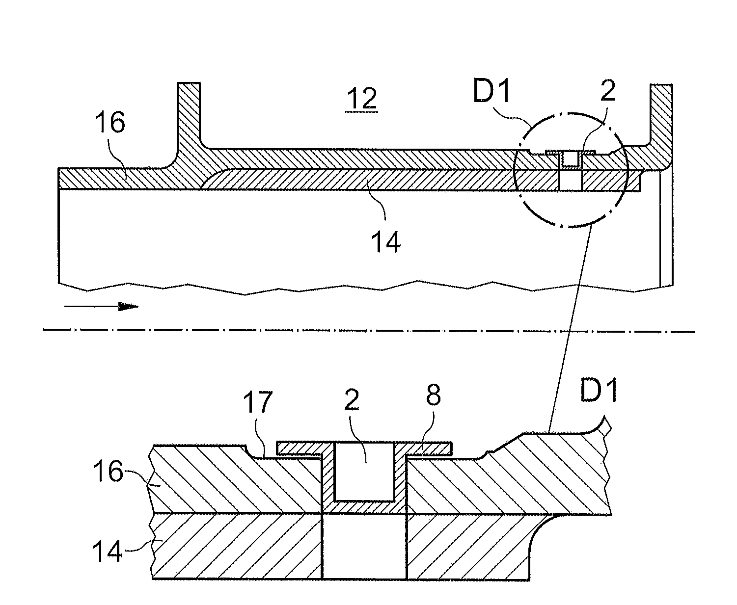 Aspirator Insert for a Boundary Layer in a Fluid, a Wall and a Compressor Equipped with Said Insert