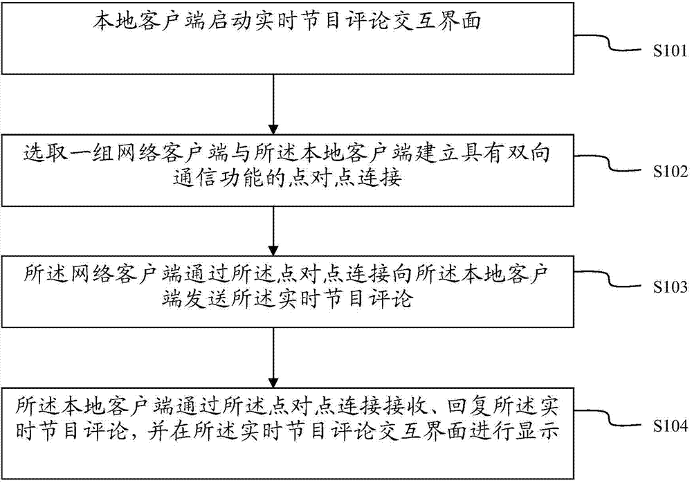 Point-to-point method and system for real-time program comment and interaction
