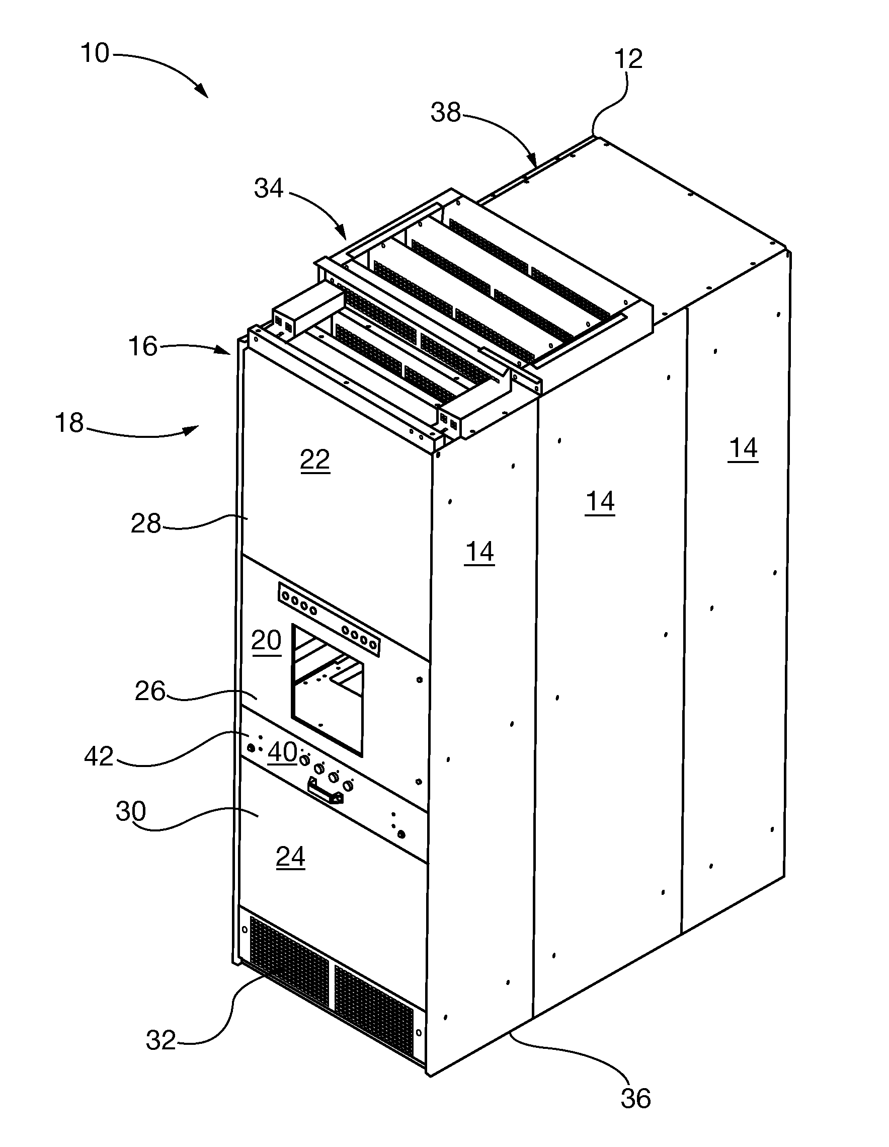 Modular draw out fan module with chimney design for cooling components in low voltage switchgear