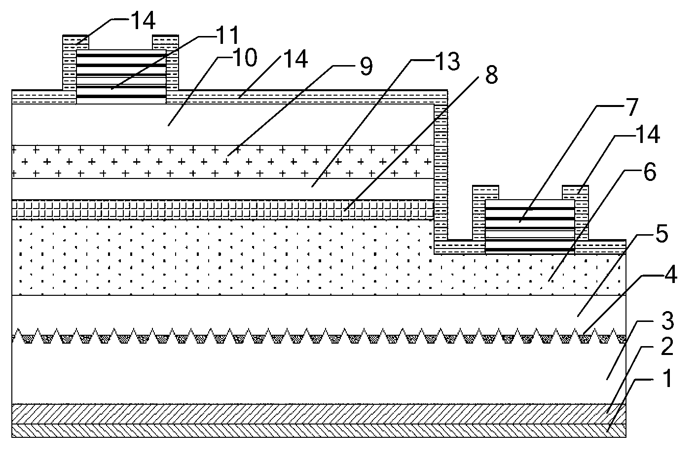 Light-emitting diode (LED) with reflector structure