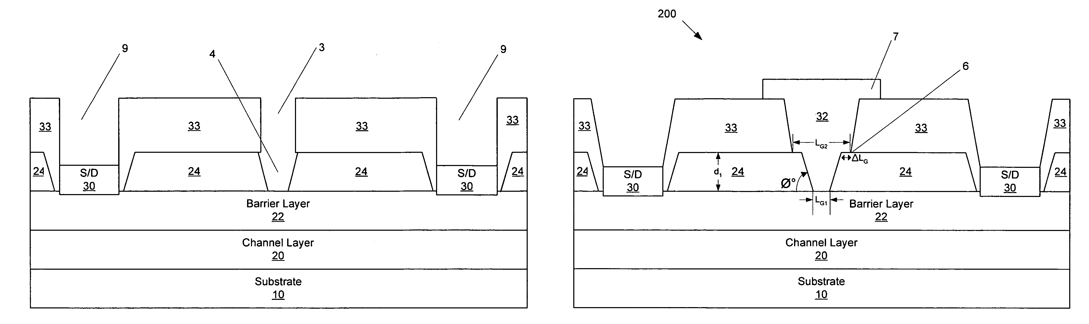 Methods of fabricating transistors including dielectrically-supported gate electrodes