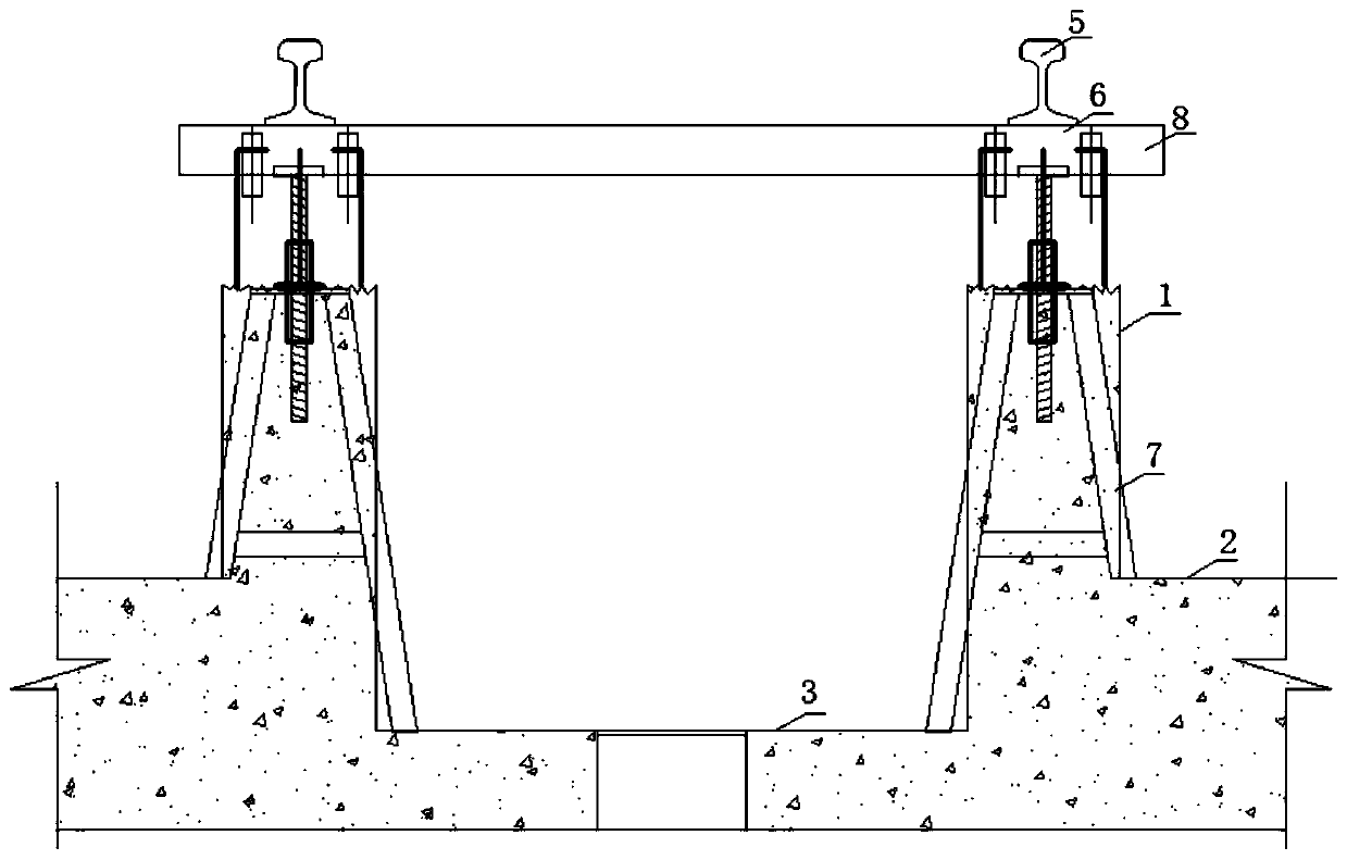 A track construction method for reserved column inspection pits in subway depots