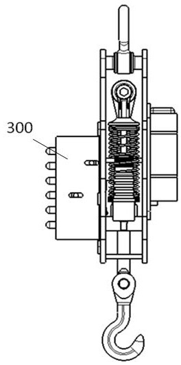 A large-scale wing component flip-up hanging device