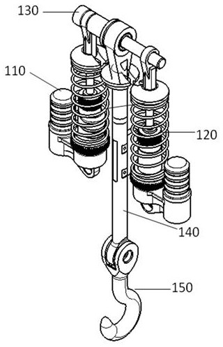 A large-scale wing component flip-up hanging device