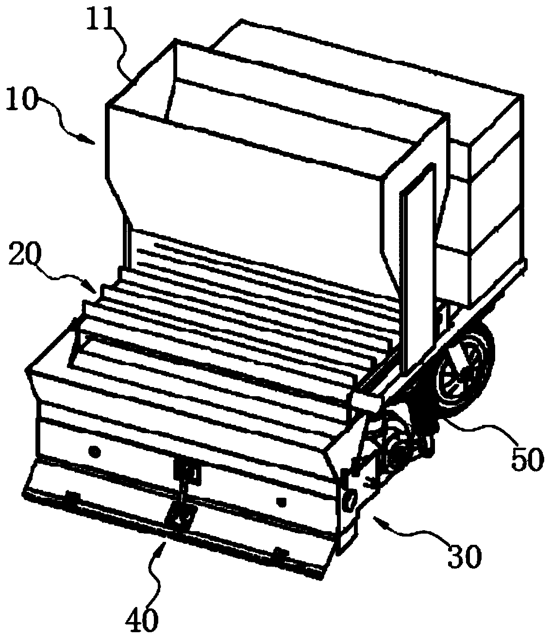 Material automatic spreading device and material spreading robot