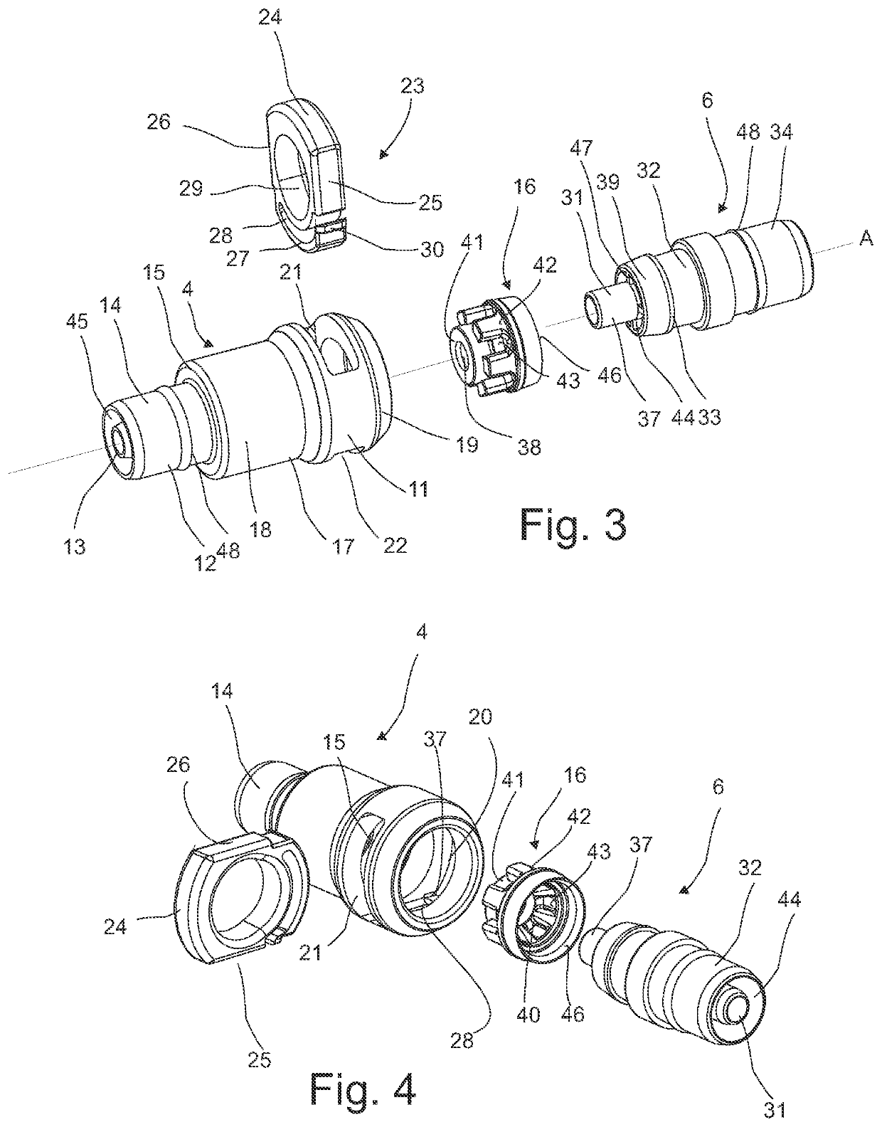 Flexible double lumen tube and a tube coupling system for same