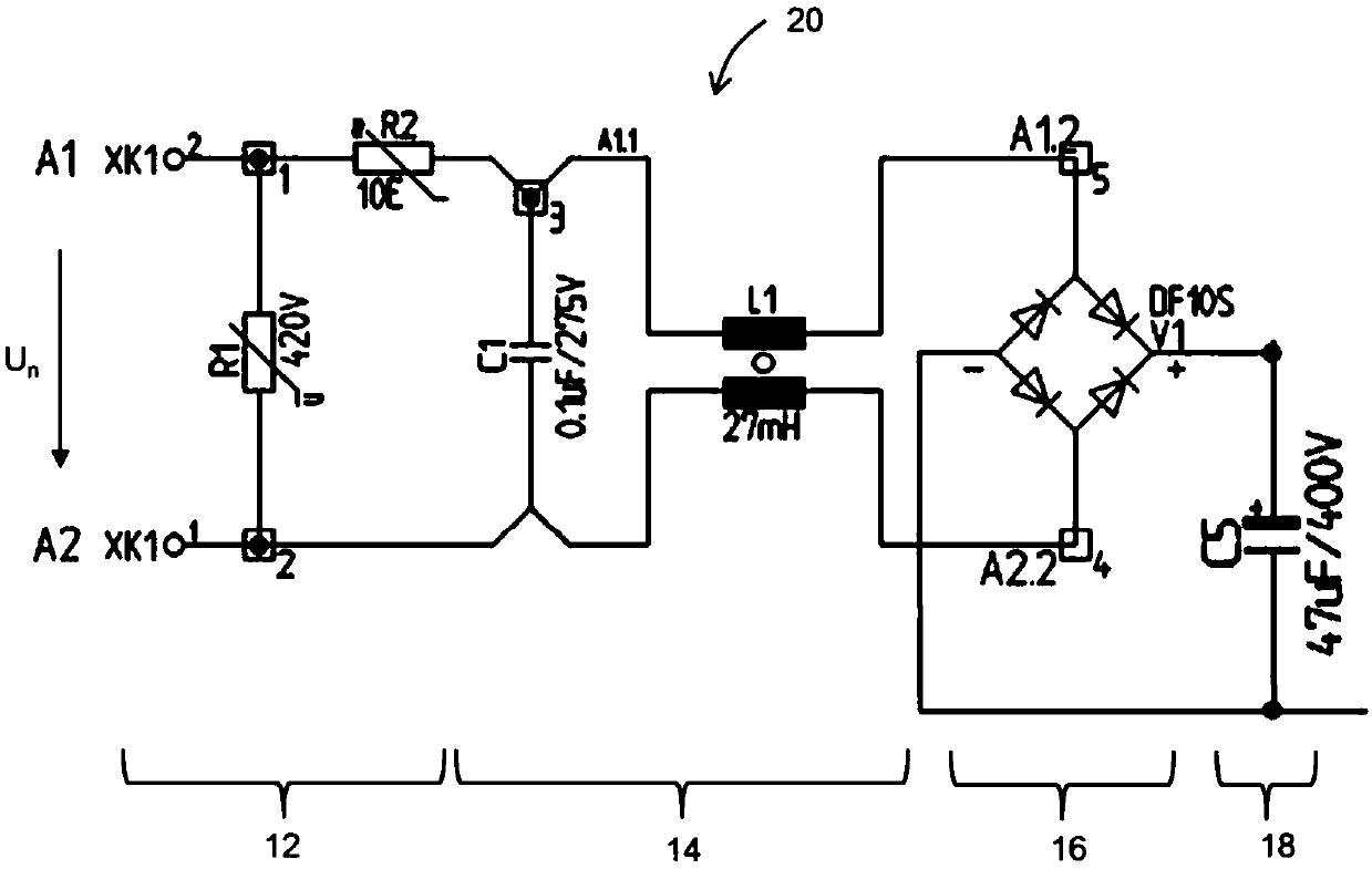 Circuit device for input protection circuit of switching power supply, and switching power supply
