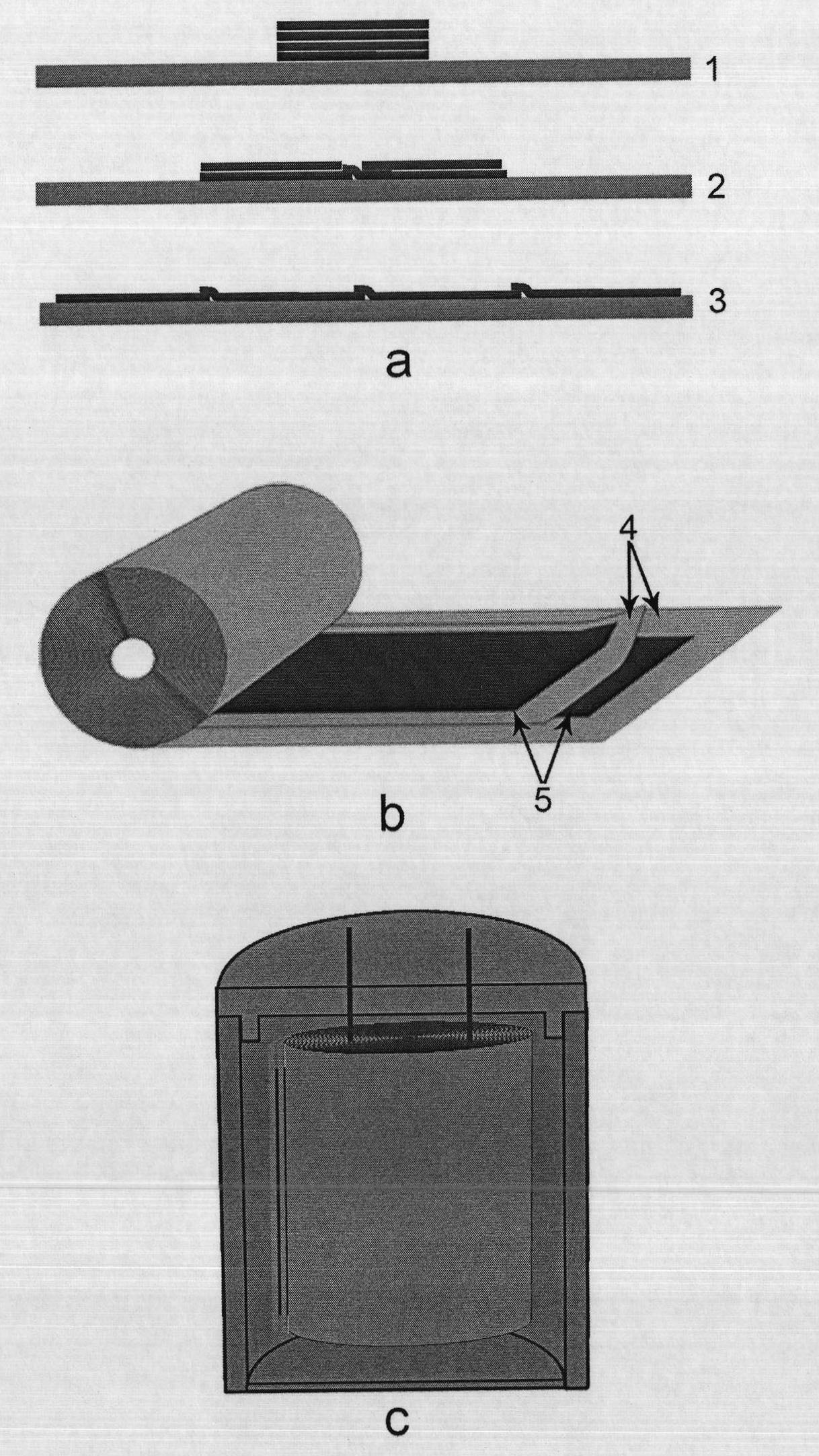 Preparation method of winding type super capacitor