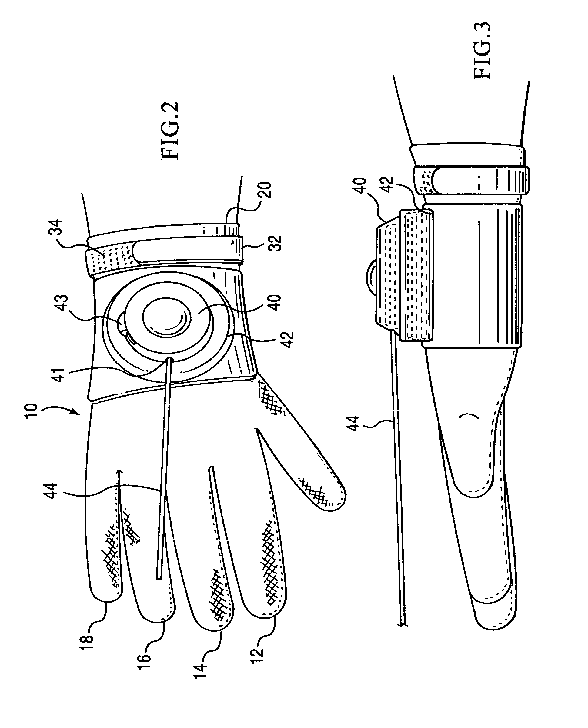 Glove with mounted retractable pet leash