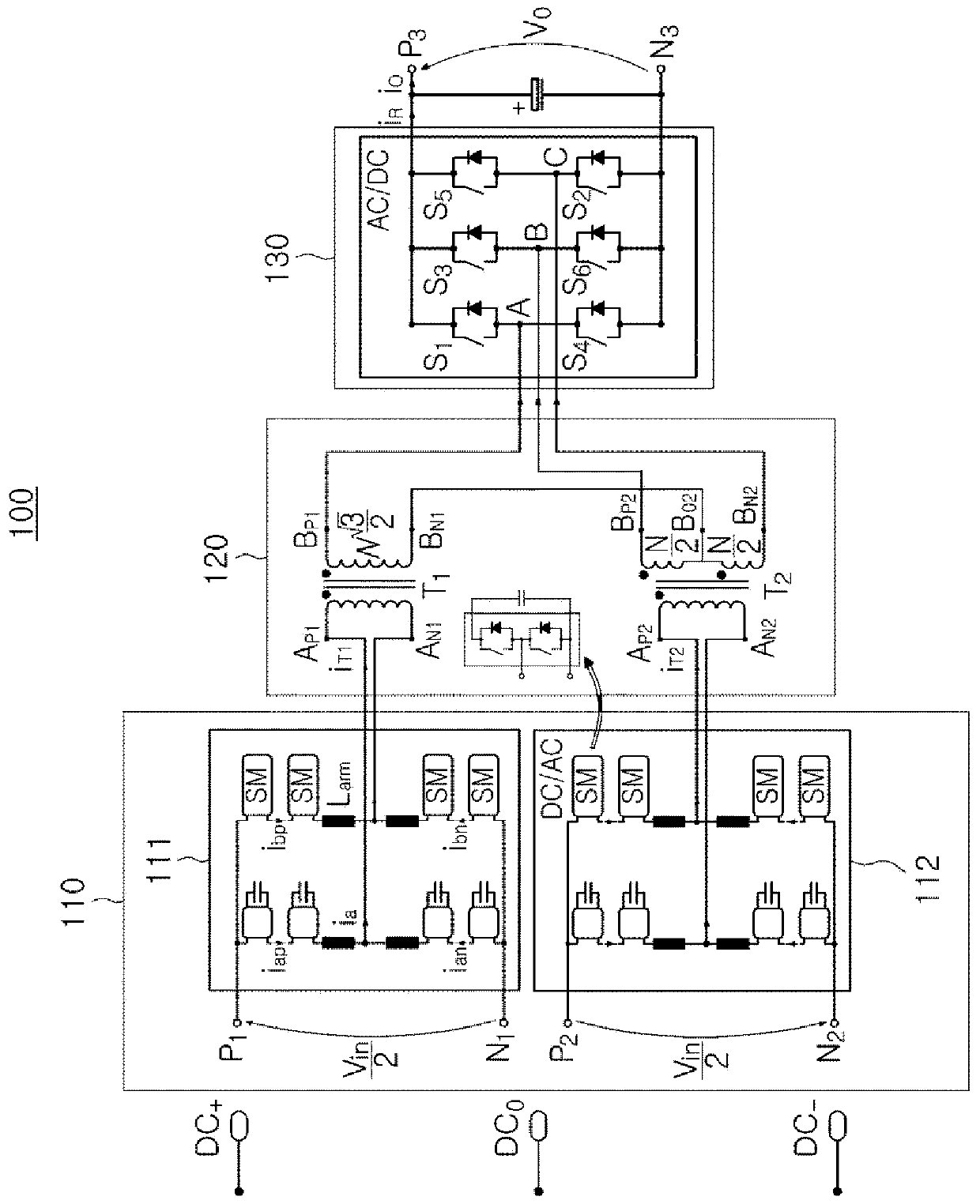 Power conversion apparatus having scott transformer