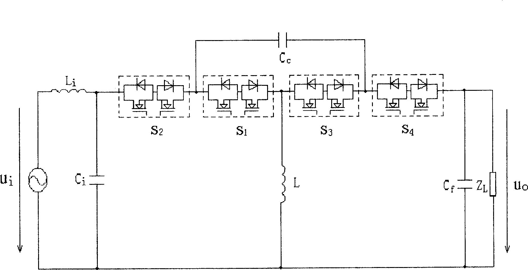 Non-isolation type AC-AC tri-level converter