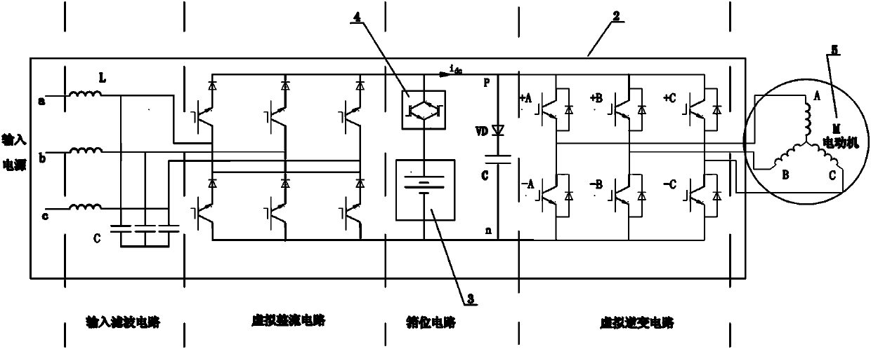 Indirect type matrix control system for electricity-oil hybrid energy conversion electric driving ship