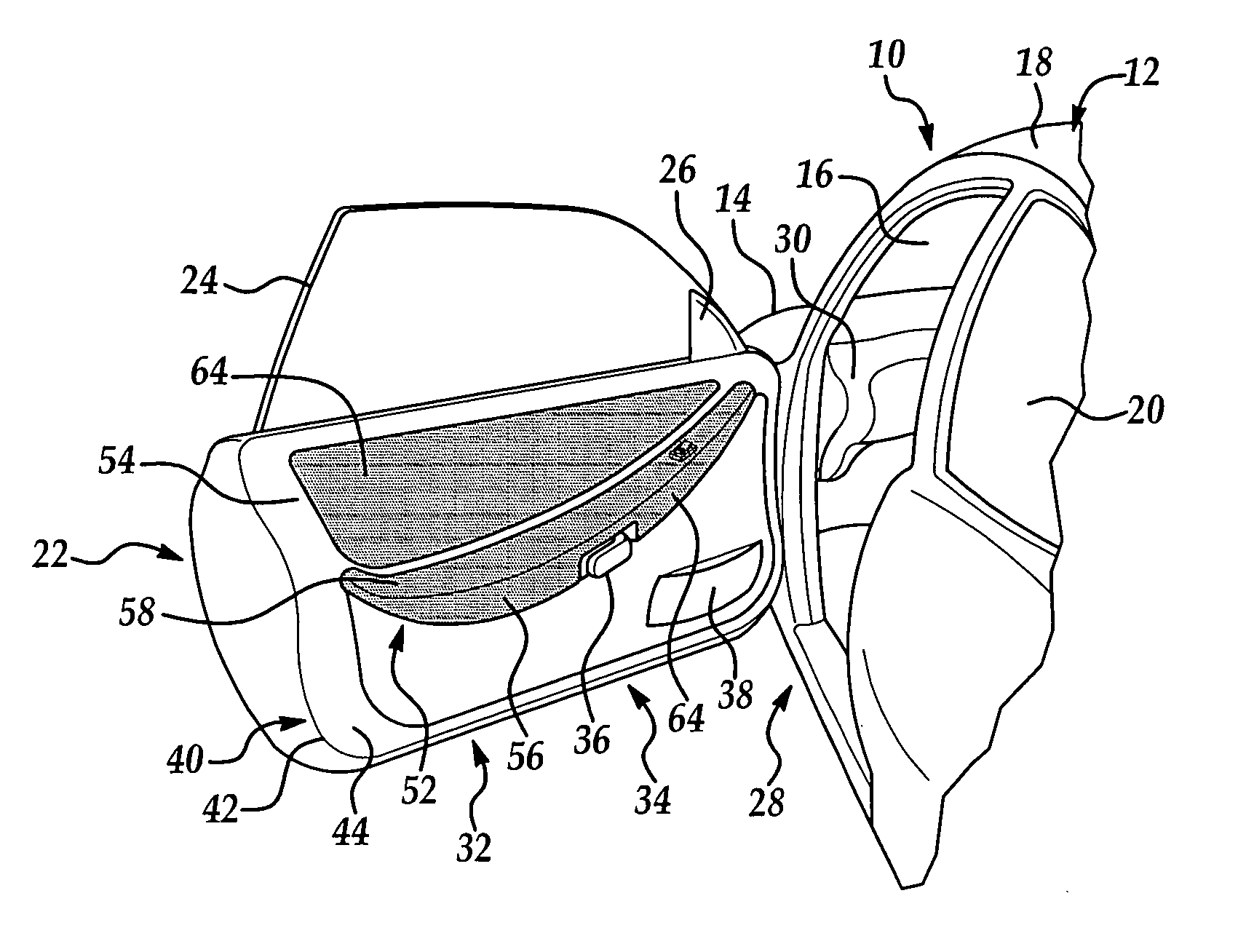 Door trim panel assembly having integrated soft-touch aesthetic feature and method of manufacturing same