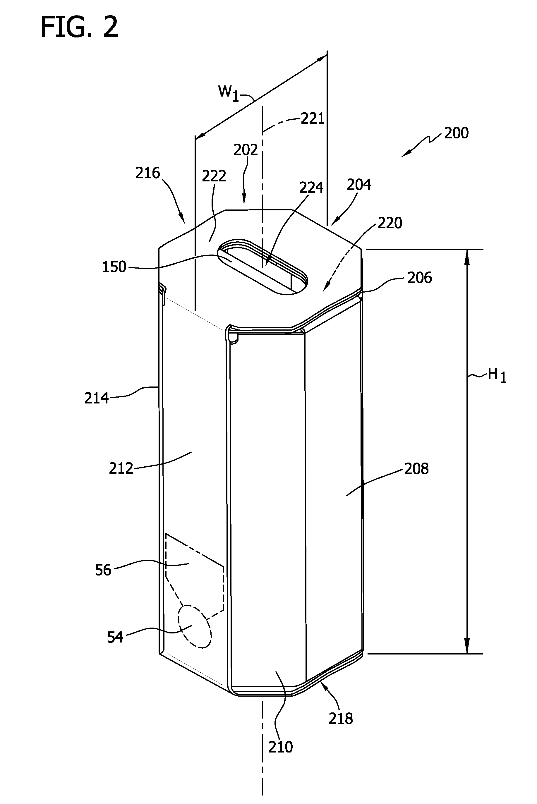 Liquid dispensing containers and blanks for making the same