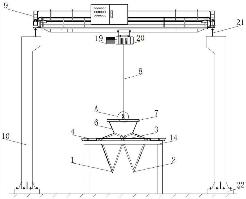 Unpowered automatic opening and closing feeding hopper for medical waste incineration