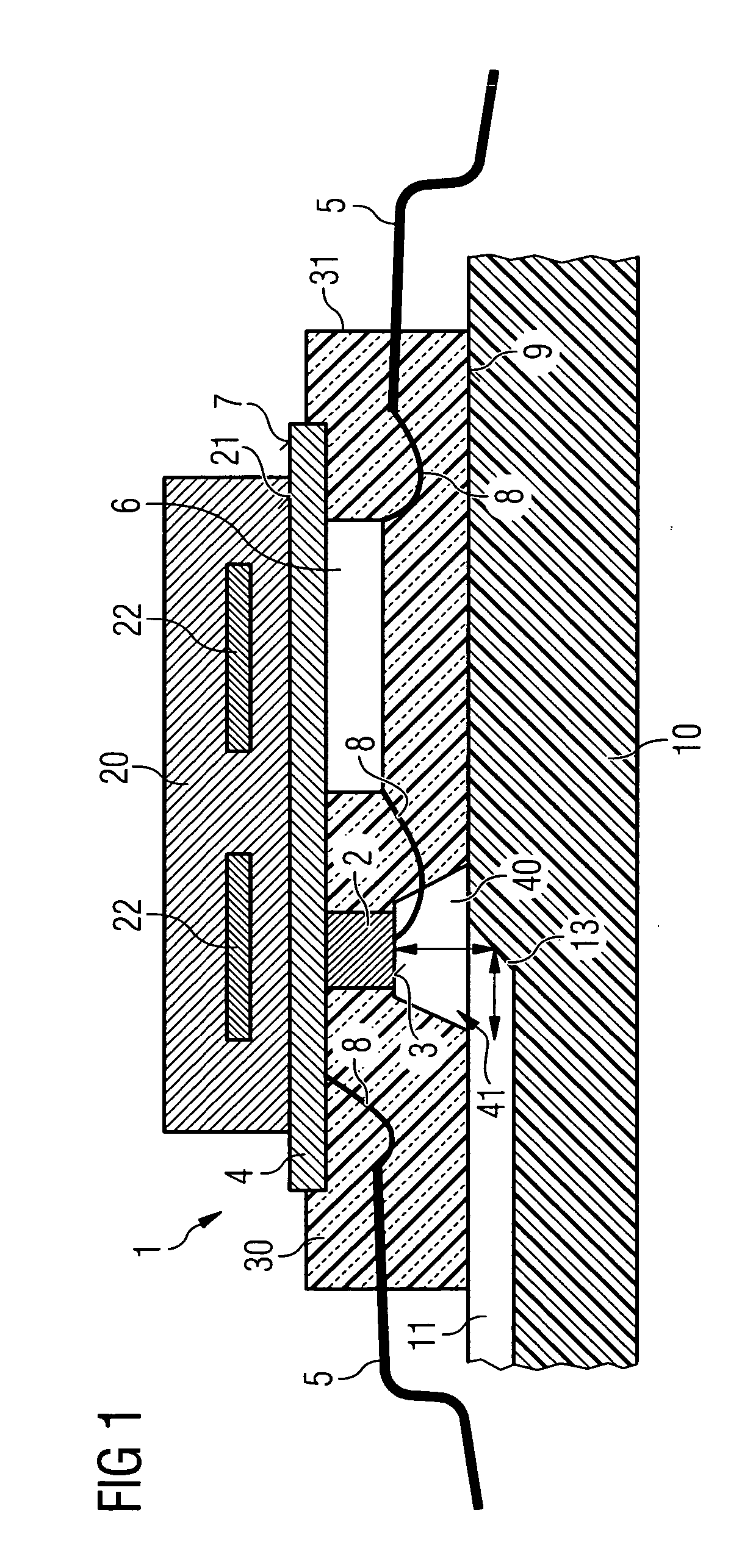 Optoelectronic arrangement having a surface-mountable semiconductor module and a cooling element