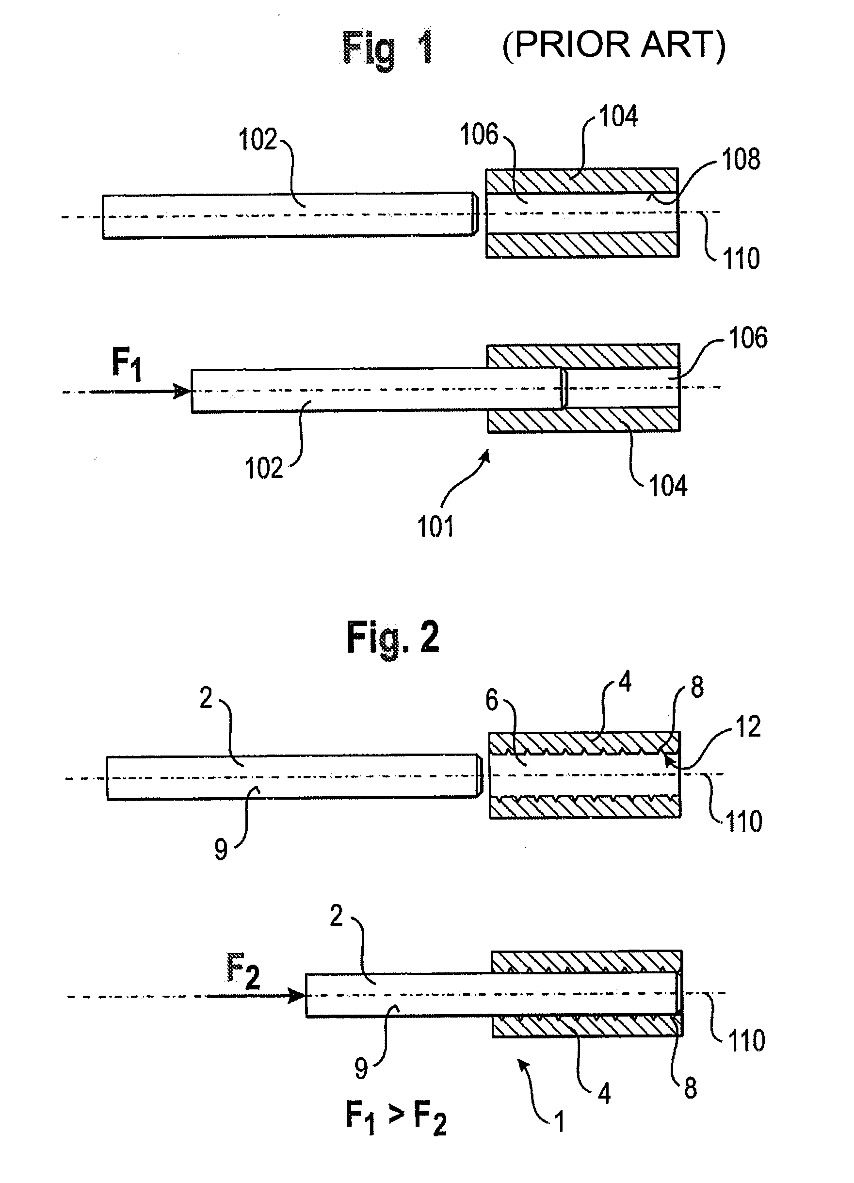 Rod connection in a surgical device and rod-shaped bone stabilization device comprising the same
