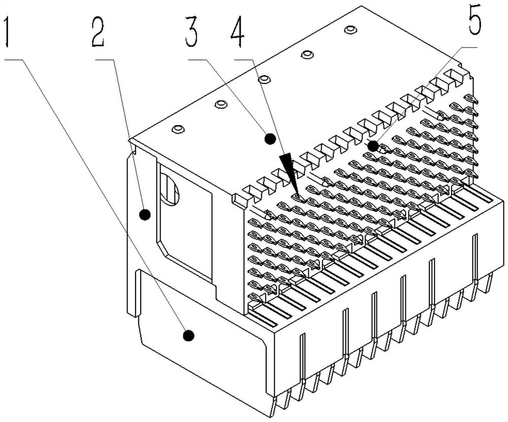 High-speed backboard connector with crosstalk suppression printed boards